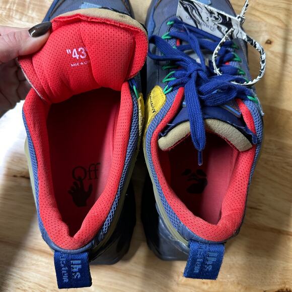 Off-White Odsy-1000 Trail Sneakers in the Blue/Yellow/Multi, Men’s EU43 US10,EUC - Picture 6 of 9